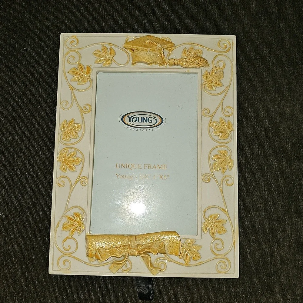 Young's Decorative Gold and Cream Photo Frame